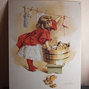 VTG Ivory Soap Tin Ad Sign 12"x16" by Maud Humphrey